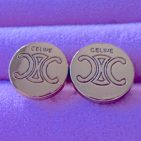 Celine Gold Macadam Triomphe Buttons turned into Studs - Picture 5 of 15